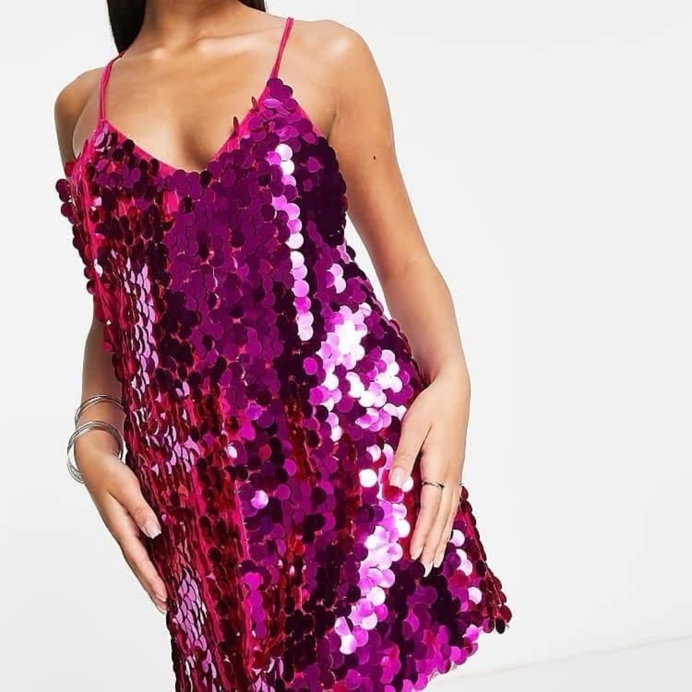 Walter Baker Fuchsia Sequin Mini Dress